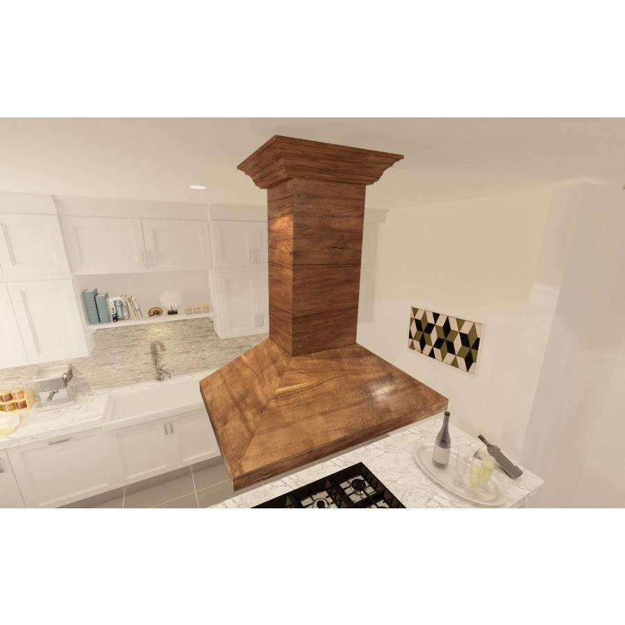 ZLINE 30-Inch Wooden Island Range Hood with Crown Molding (KBiRR-30)