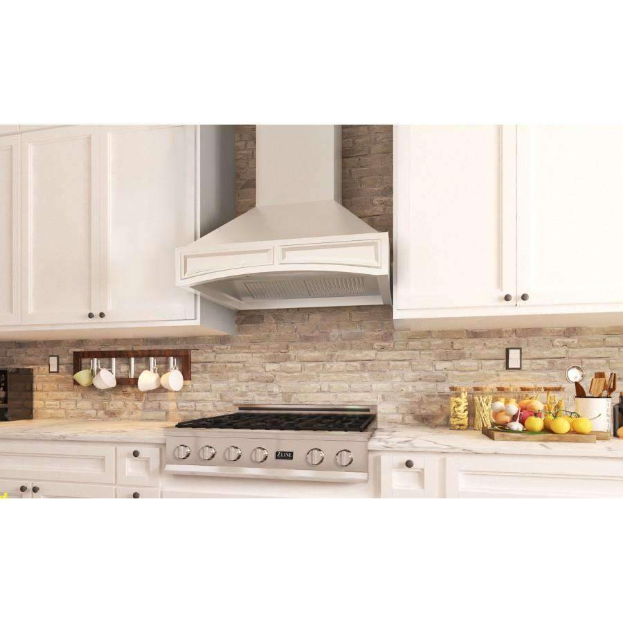 ZLINE 30-Inch Wooden Wall Mount Range Hood in White (321TT-30)