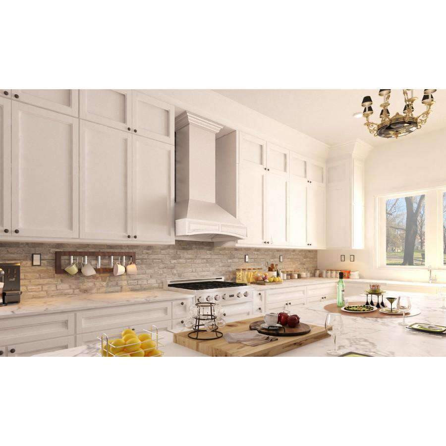 ZLINE 30-Inch Wooden Wall Mount Range Hood in White (321TT-30)