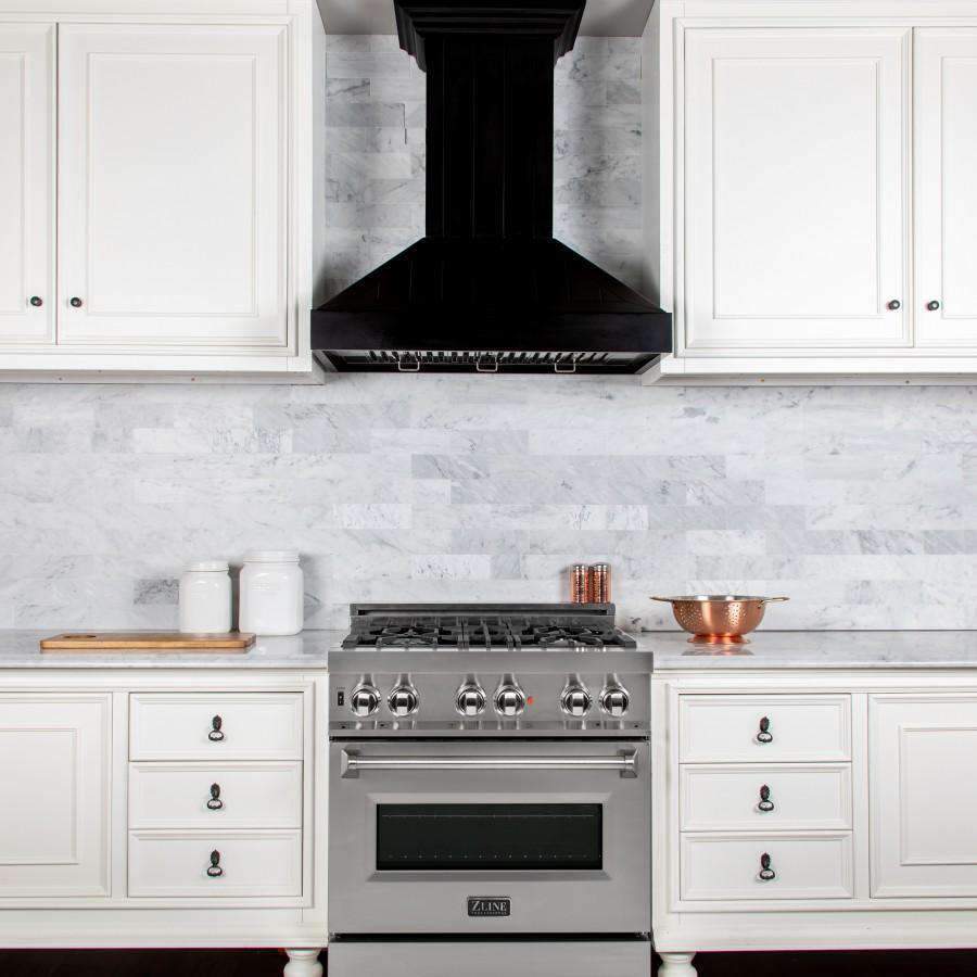 ZLINE 30-Inch Wooden Wall Range Hood in Black (KPCC-30)