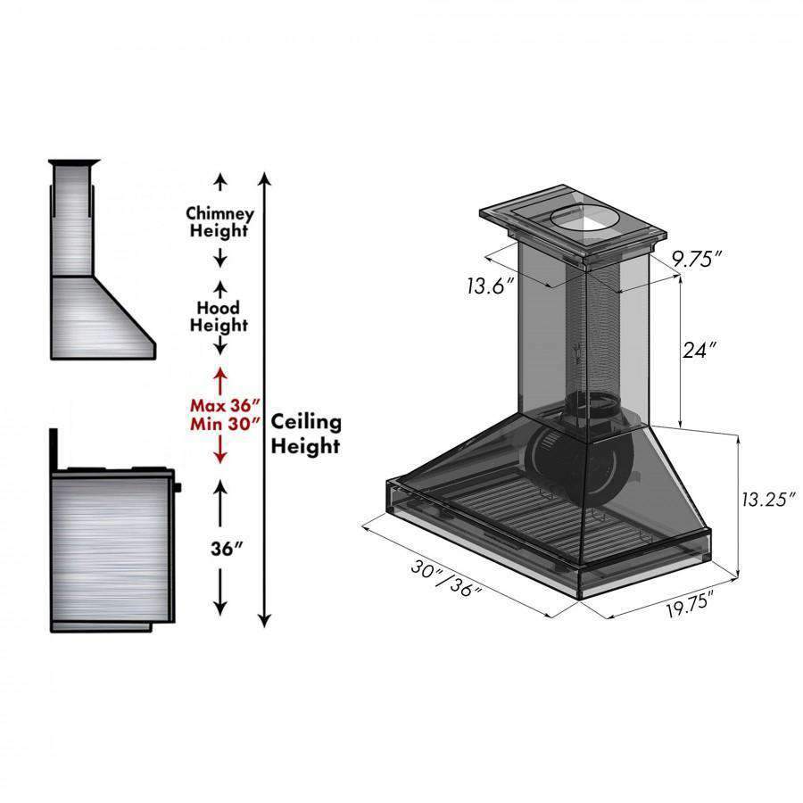 ZLINE 30-Inch Wooden Wall Range Hood, Rustic Light (KPLL-30)