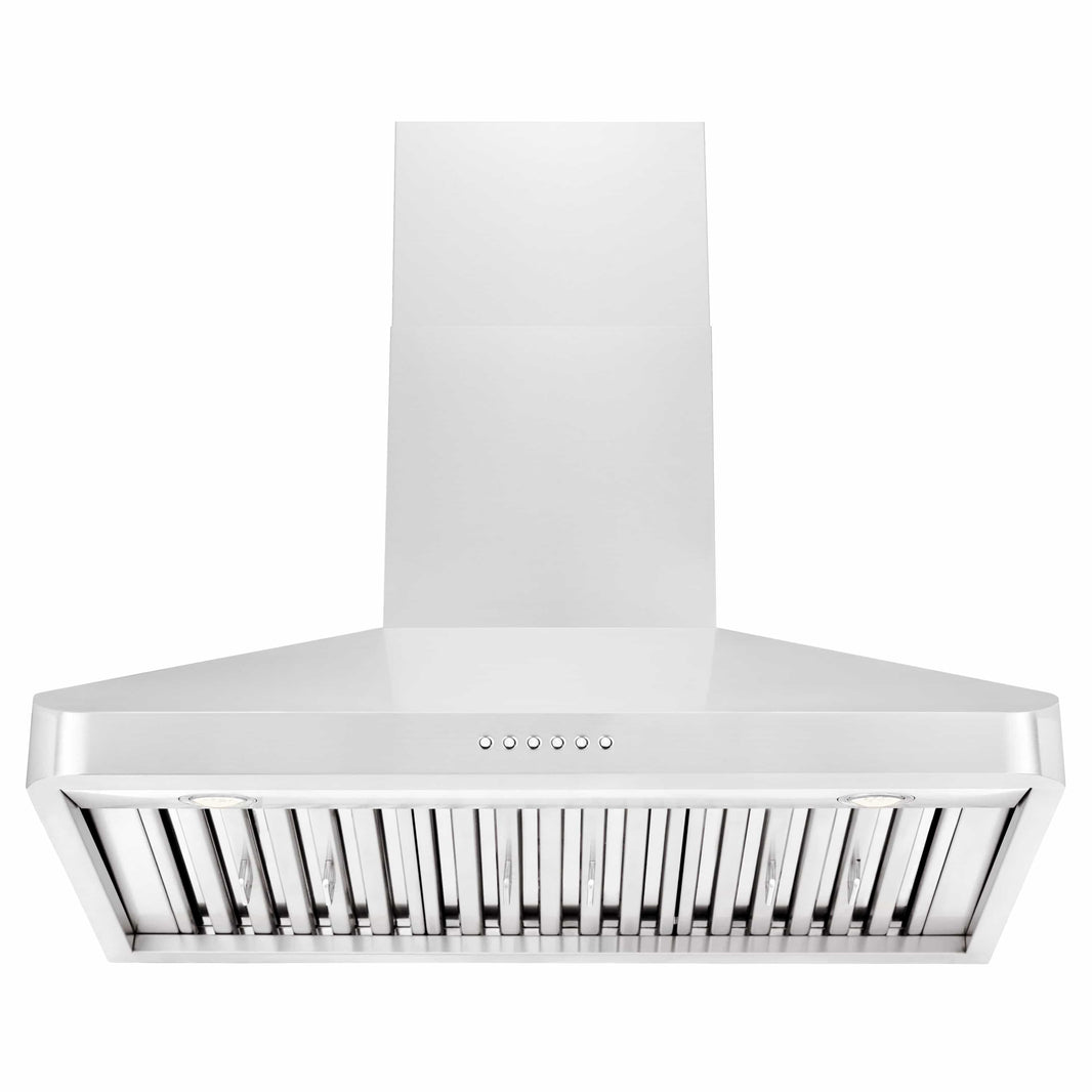 ZLINE 36-Inch Alpine Series Ducted Wall Mount Range Hood in Stainless Steel with Remote (ALP100WL-36)