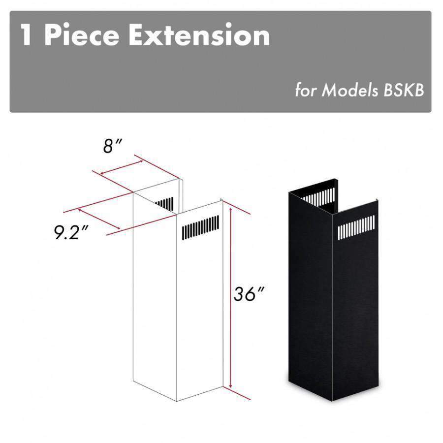 ZLINE 36-Inch Chimney Extension - fits BSKB models for 9-10 ft. Ceiling (1PCEXT-BSKBN)