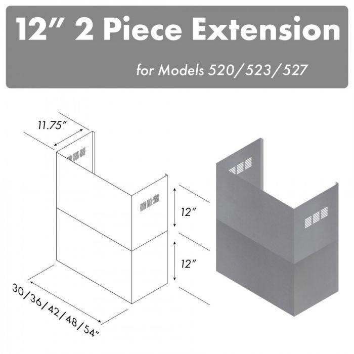 ZLINE 36-Inch Chimney for 30-Inch Under Cabinet Range Hoods (520/523/527-30-3FTEXT)