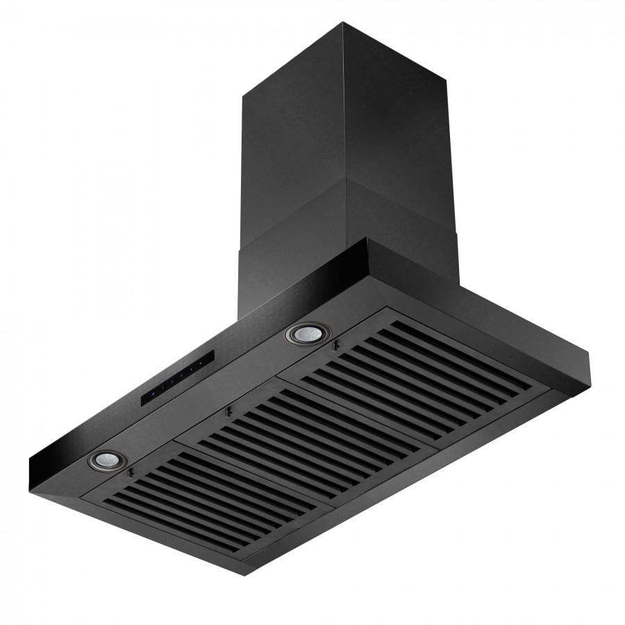 ZLINE 36-Inch Convertible Vent Wall Mount Range Hood in Black Stainless Steel (BSKEN-36)