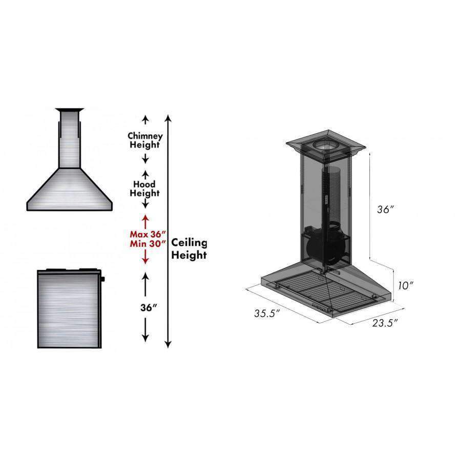 ZLINE 36-Inch Copper Island Range Hood (8KL3iC-36)