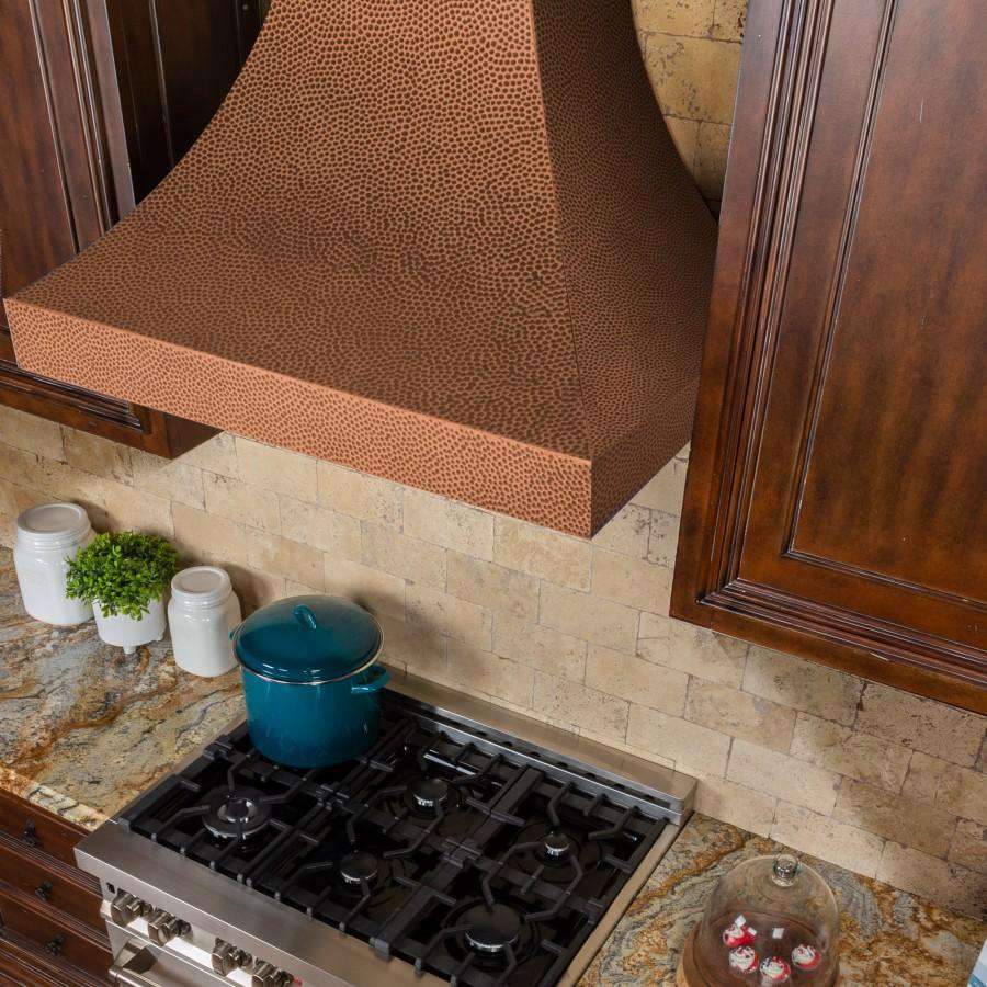 ZLINE 36-Inch Designer Series Hand-Hammered Copper Finish Wall Range Hood with 700 CFM Motor (8632H-36)