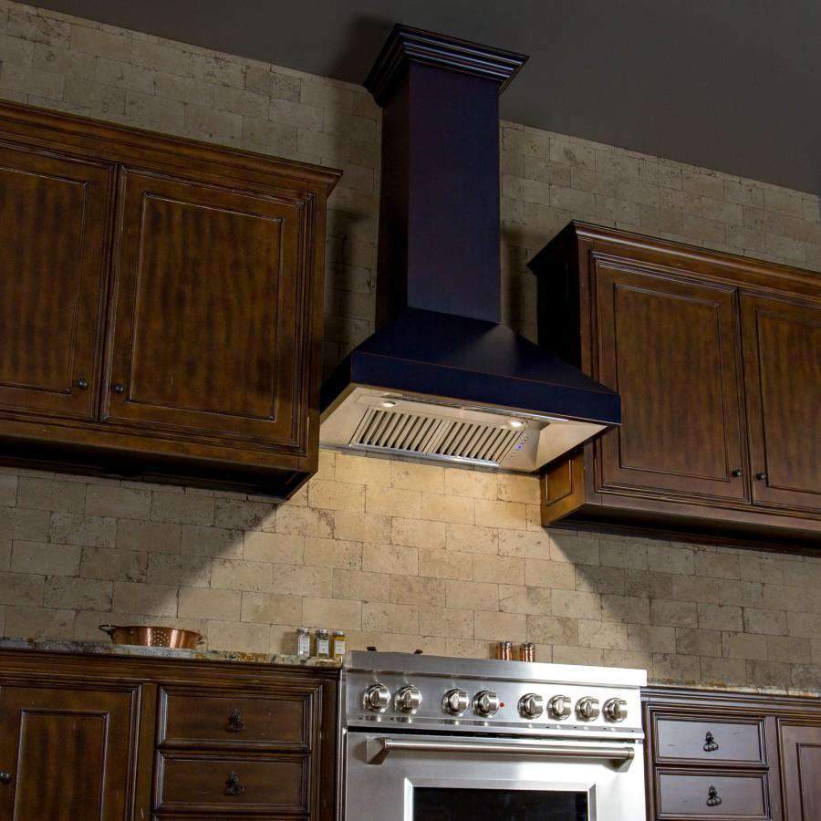 ZLINE 36-Inch Designer Series Oil-Rubbed Bronze Wall Range Hood with Crown Molding and 700 CFM Motor (8667B-36)