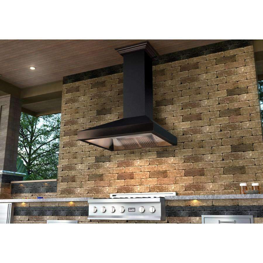 ZLINE 36-Inch Designer Series Oil-Rubbed Bronze Wall Range Hood with Crown Molding and 700 CFM Motor (8667B-36)