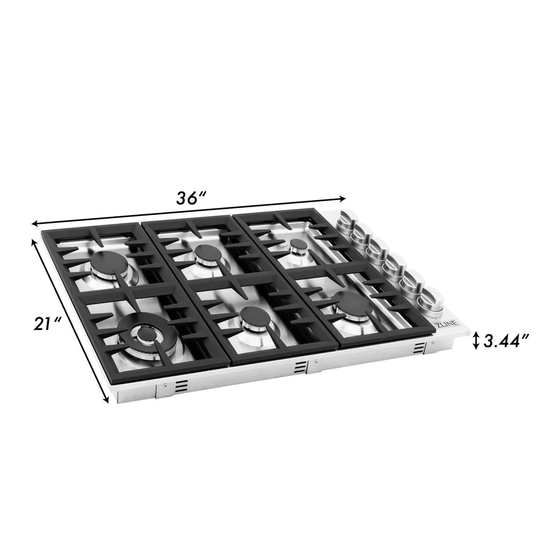 ZLINE 36-Inch Drop-In Gas Stovetop with 6 Gas Burners (RC36)