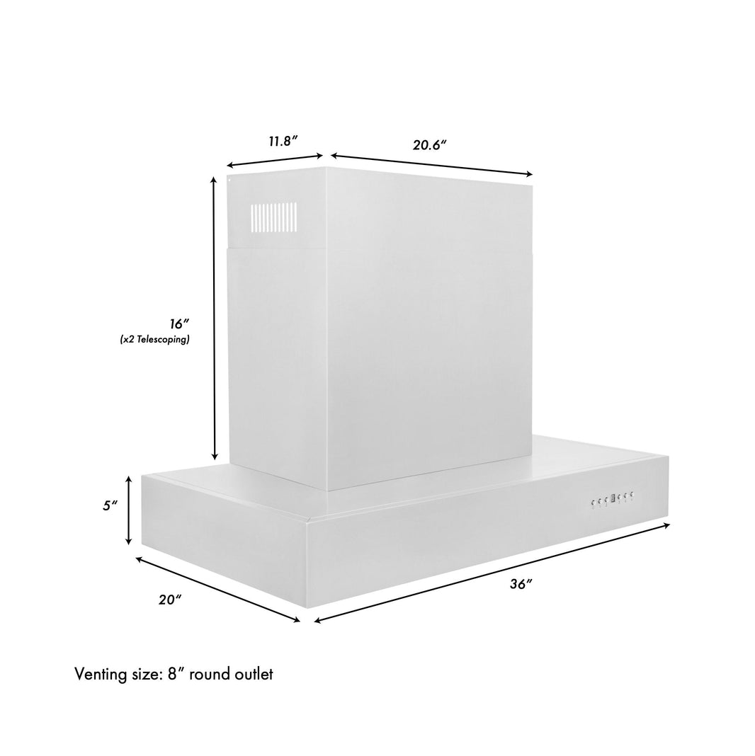 ZLINE 36-Inch Ducted Professional Wall Mount Range Hood in Stainless Steel (KECOM-36)