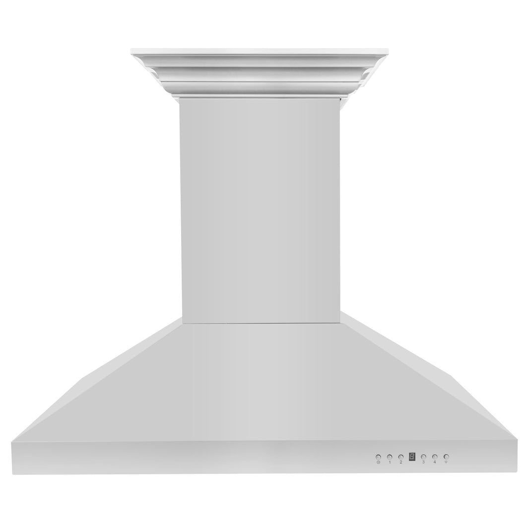 ZLINE 36-Inch Ducted Vent Island Mount Range Hood in Stainless Steel with Built-in CrownSoundBluetooth Speakers (KL3iCRN-BT-36)