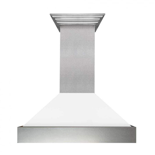 ZLINE 36-Inch DuraSnow Wall Mount Range Hood with White Matte Shell and 700 CFM Motor (8654WM-36)