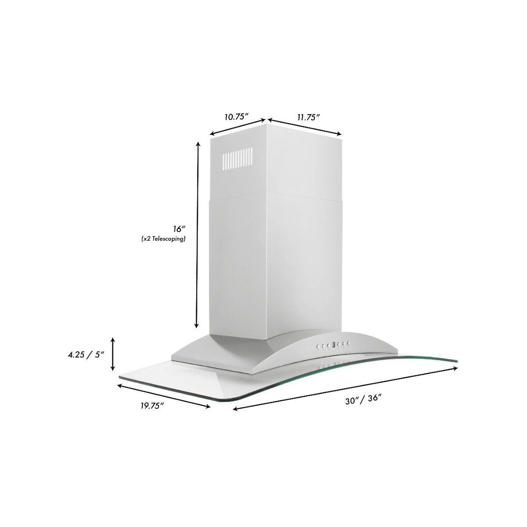 ZLINE 36-Inch Convertible Vent Wall Mount Range Hood in Stainless Steel & Glass (KN-36)