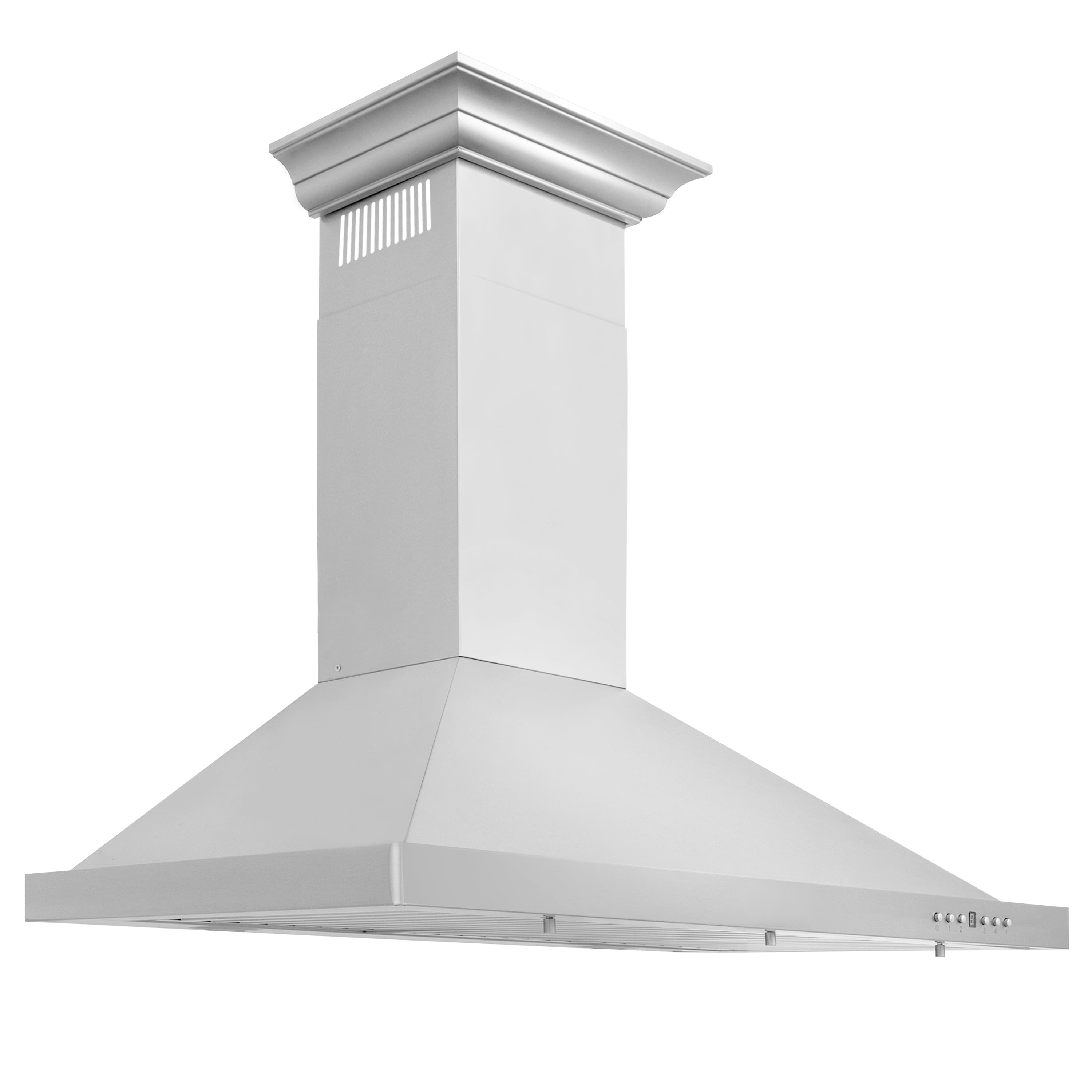 ZLINE 36-Inch Convertible Vent Wall Mount Range Hood in Stainless Steel with Crown Molding (KBCRN-36)