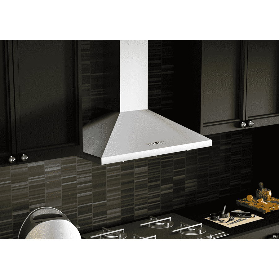 ZLINE 36-Inch Convertible Vent Wall Mount Range Hood in Stainless Steel with Crown Molding (KL2CRN-36)