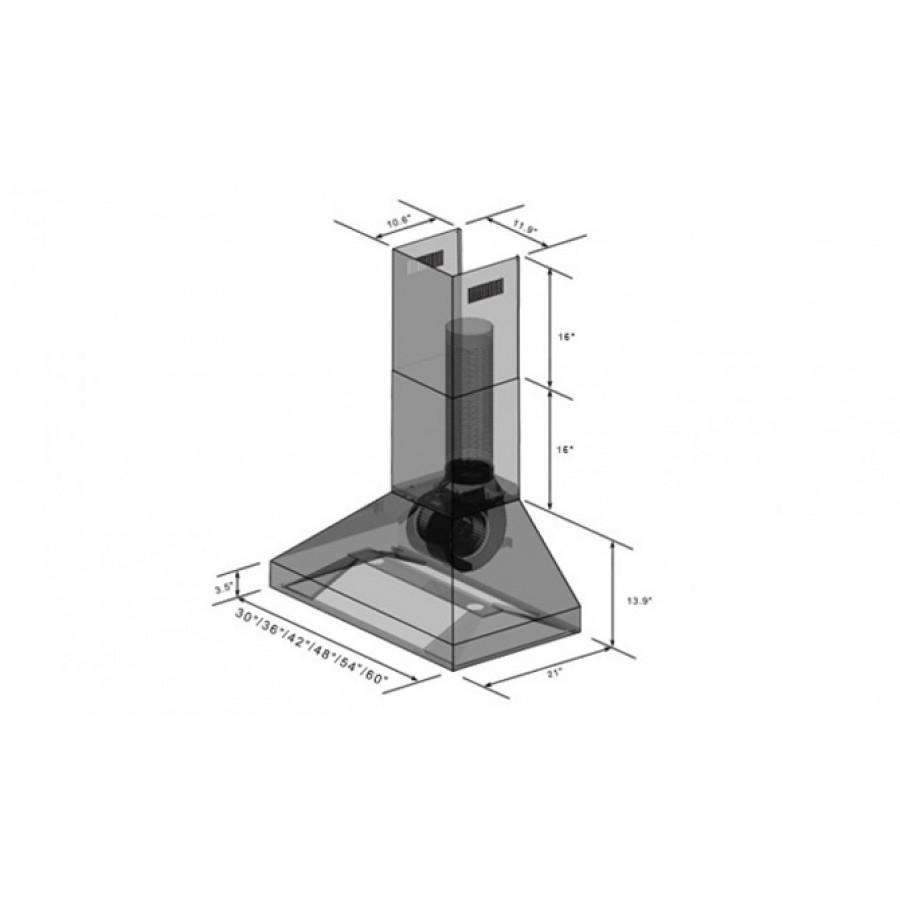 ZLINE 36-Inch Professional Convertible Vent Wall Mount Range Hood in Stainless Steel (597-36)