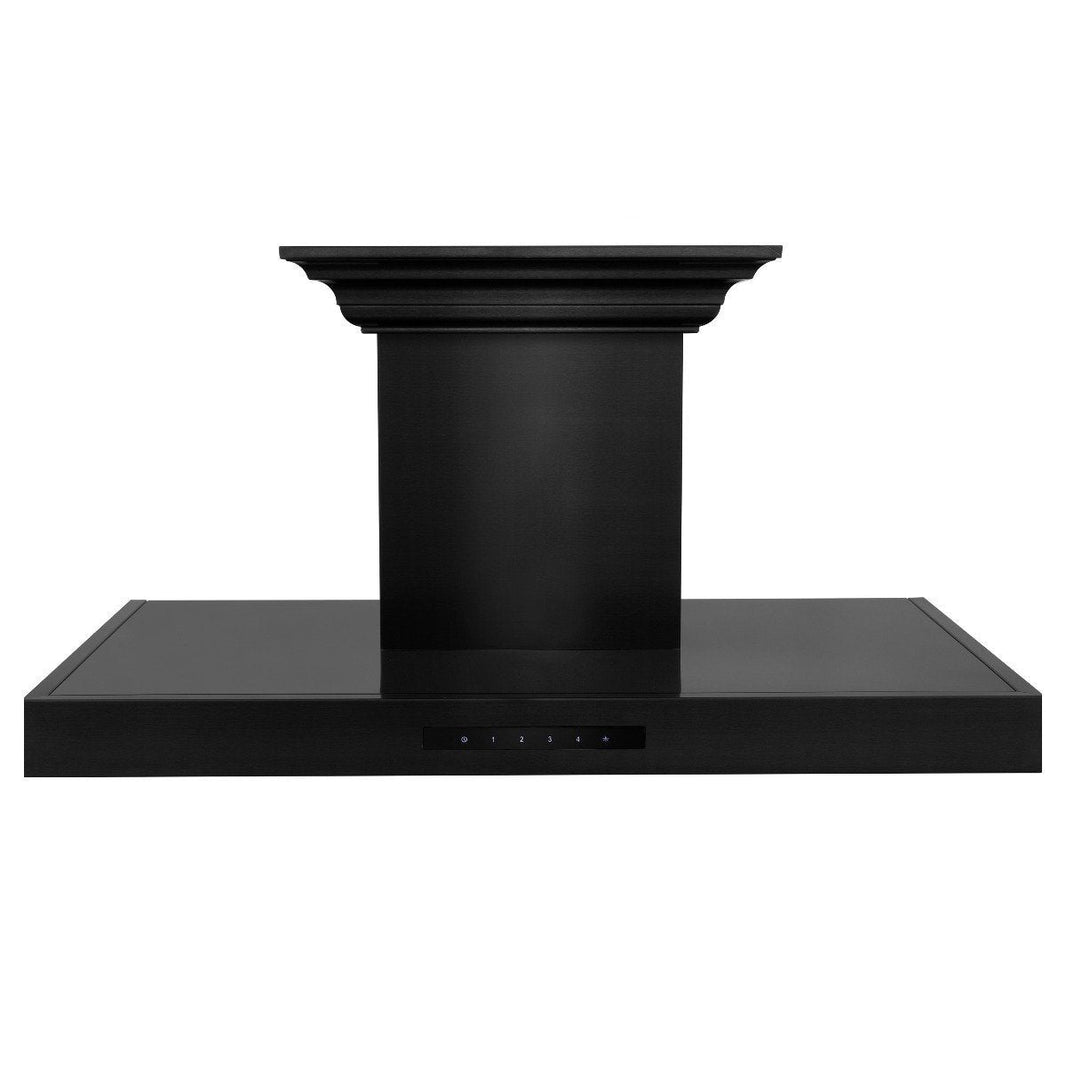 ZLINE 36-Inch Wall Mount Range Hood in Black Stainless Steel with Built-in CrownSound Bluetooth Speakers (BSKENCRN-BT-36)