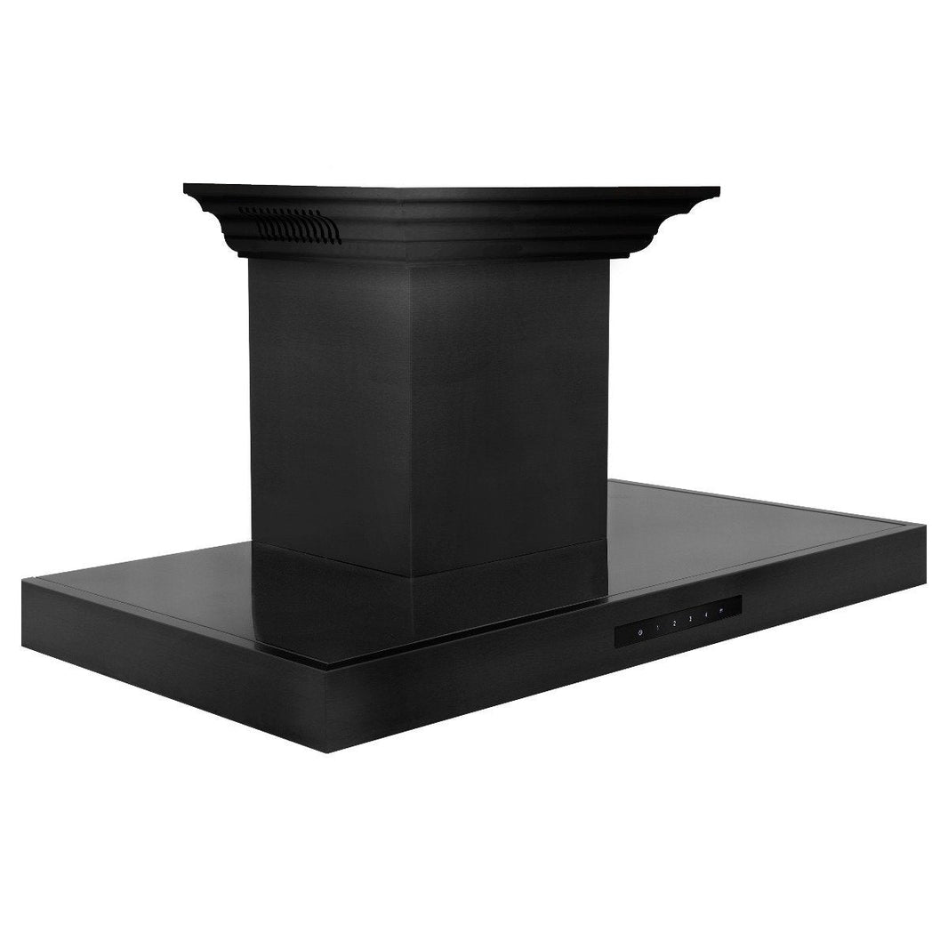 ZLINE 36-Inch Wall Mount Range Hood in Black Stainless Steel with Built-in CrownSound Bluetooth Speakers (BSKENCRN-BT-36)