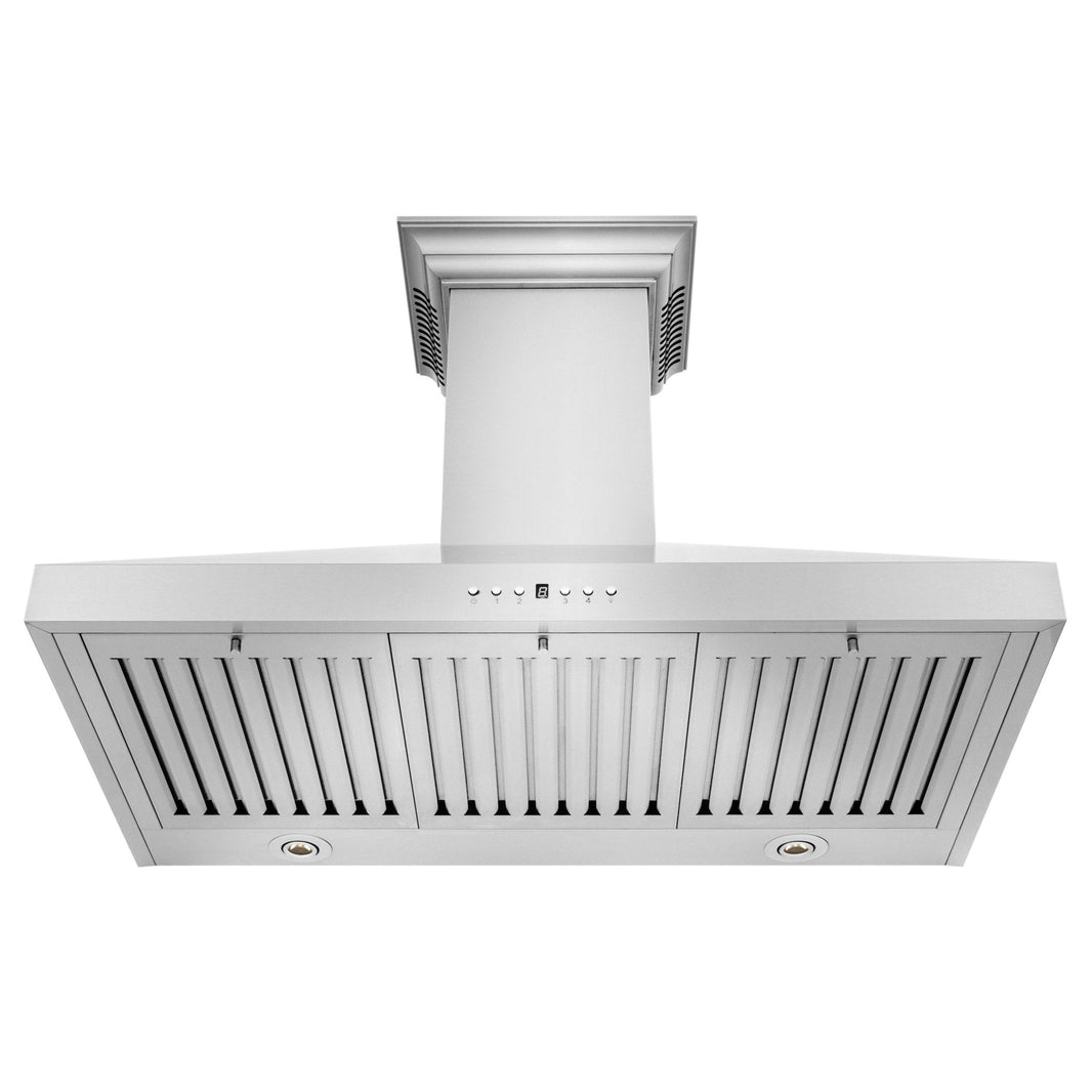 ZLINE 36-Inch Wall Mount Range Hood in Stainless Steel with Built-in CrownSound® Bluetooth Speakers (KL3CRN-BT-36)