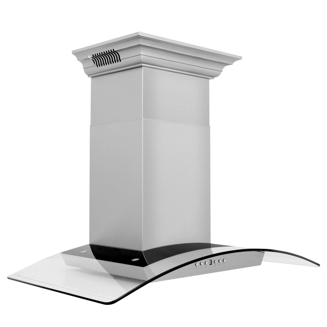 ZLINE 36-Inch Wall Mount Range Hood in Stainless Steel with Built-in CrownSound® Bluetooth Speakers (KZCRN-BT-36)