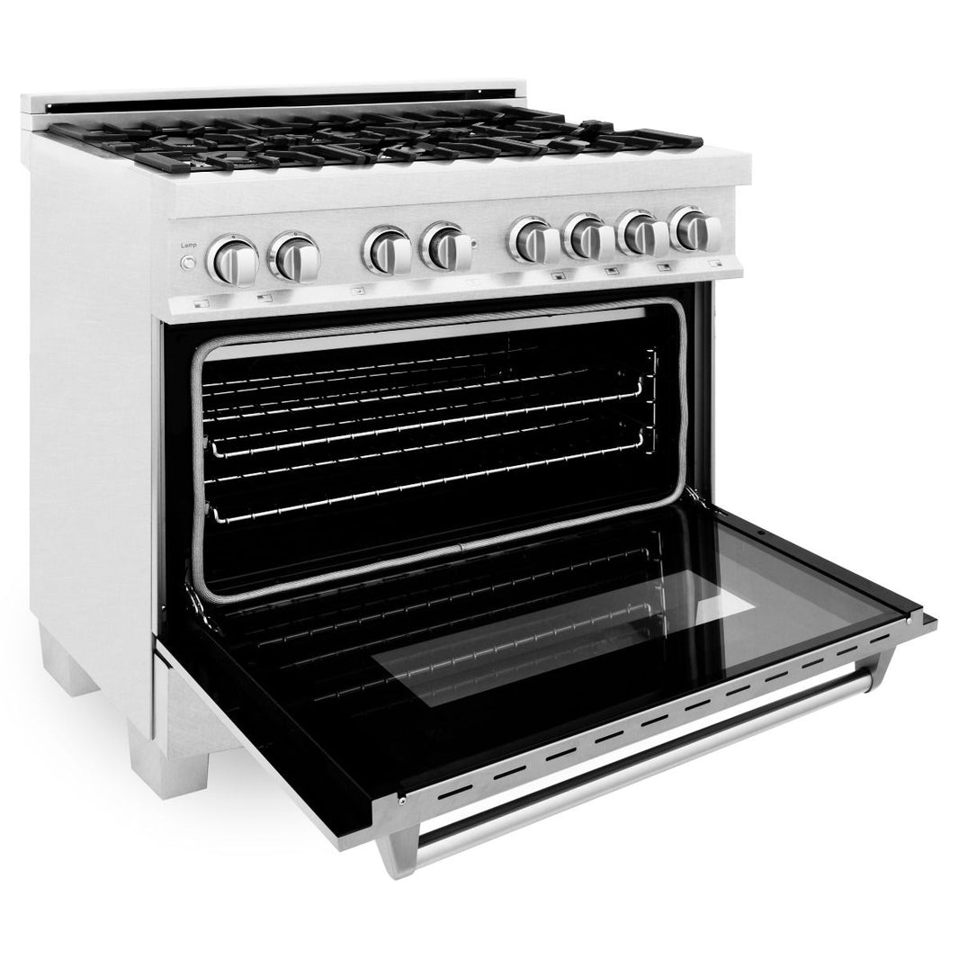 ZLINE 36-Inch Professional Dual Fuel Range in DuraSnow Stainless (RAS-SN-36)