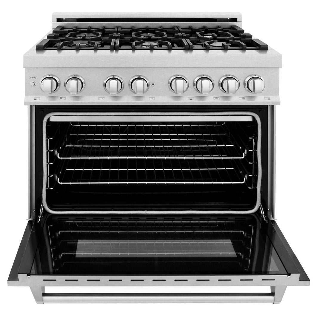 ZLINE 36-Inch Professional Dual Fuel Range in DuraSnow Stainless (RAS-SN-36)