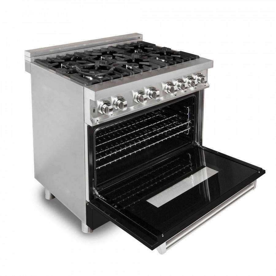 ZLINE 36-Inch Professional Dual Fuel Range with Black Matte Door (RA-BLM-36)