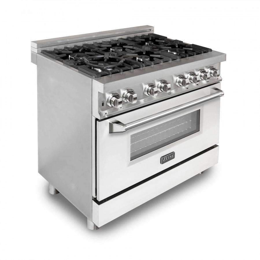 ZLINE 36-Inch Professional Dual Fuel Range with White Matte Door (RA-WM-36)