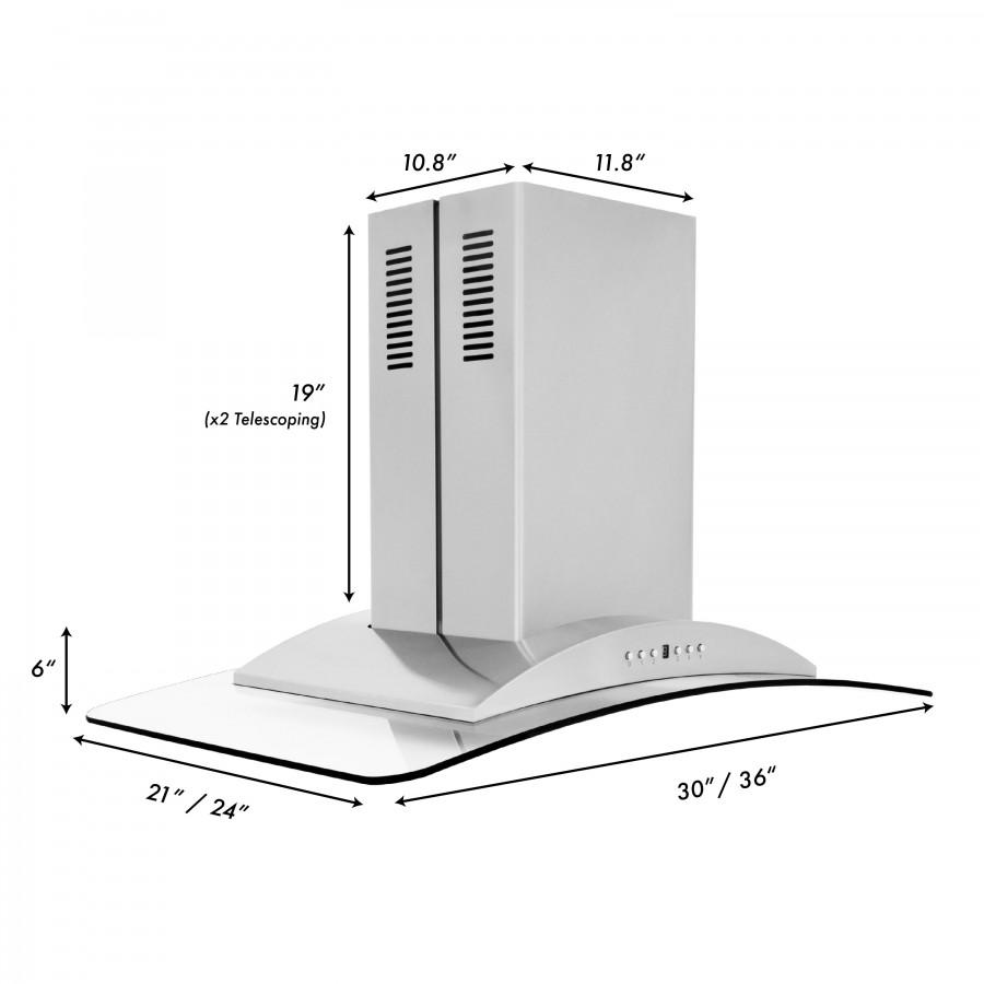 ZLINE 36-Inch Stainless Steel Island Range Hood (GL9i-36)