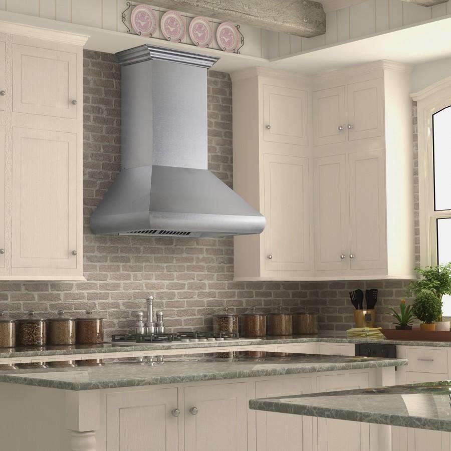 ZLINE 36-Inch Wall Mount Range Hood with DuraSnow Stainless Steel and 700 CFM Motor (8687S-36)