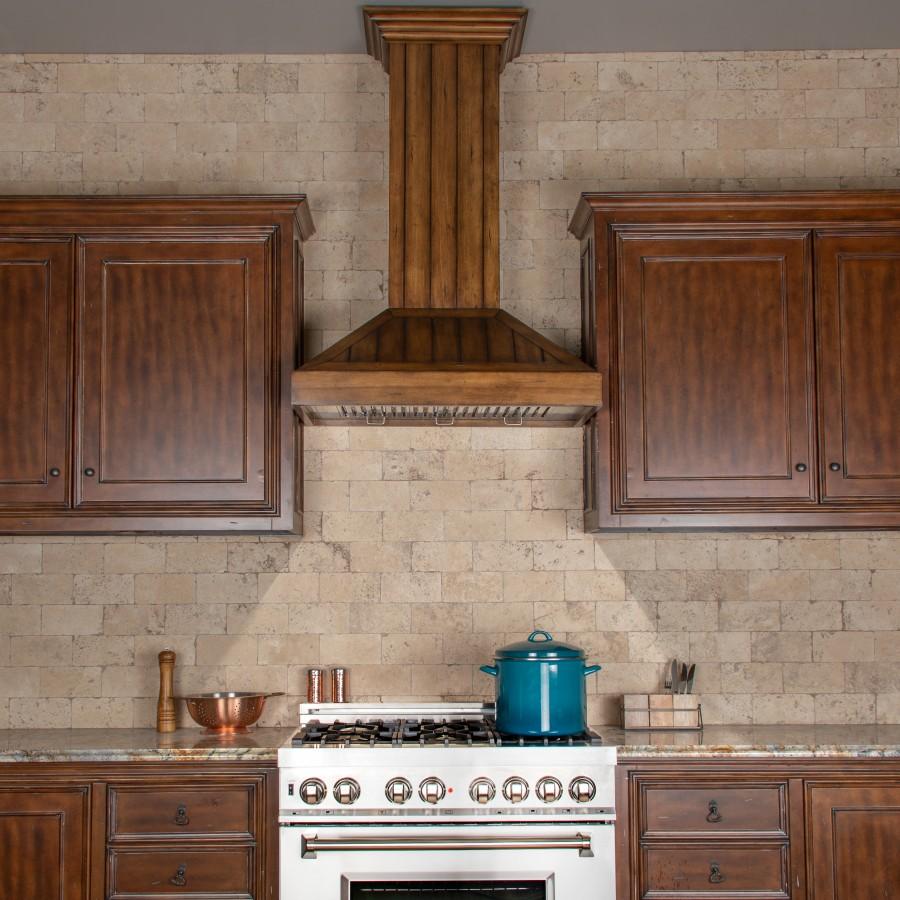 ZLINE 36-Inch Wooden Wall Range Hood, Rustic Light (KPLL-36)