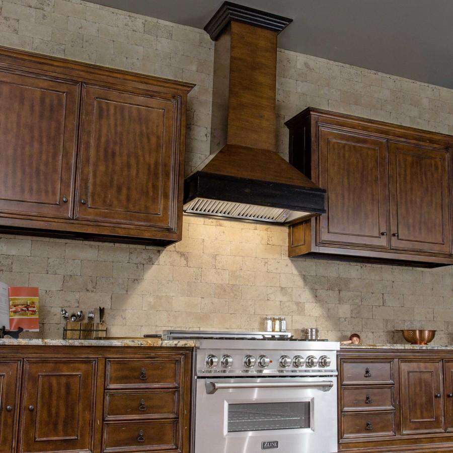 ZLINE 36-Inch Wooden Wall Range Hood with Crown Molding and 700 CFM Motor (329AH-36)