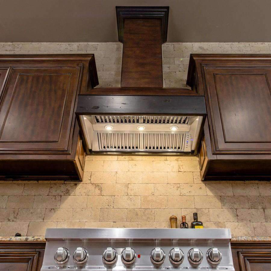 ZLINE 36-Inch Wooden Wall Range Hood with Crown Molding and 700 CFM Motor (369AW-36)