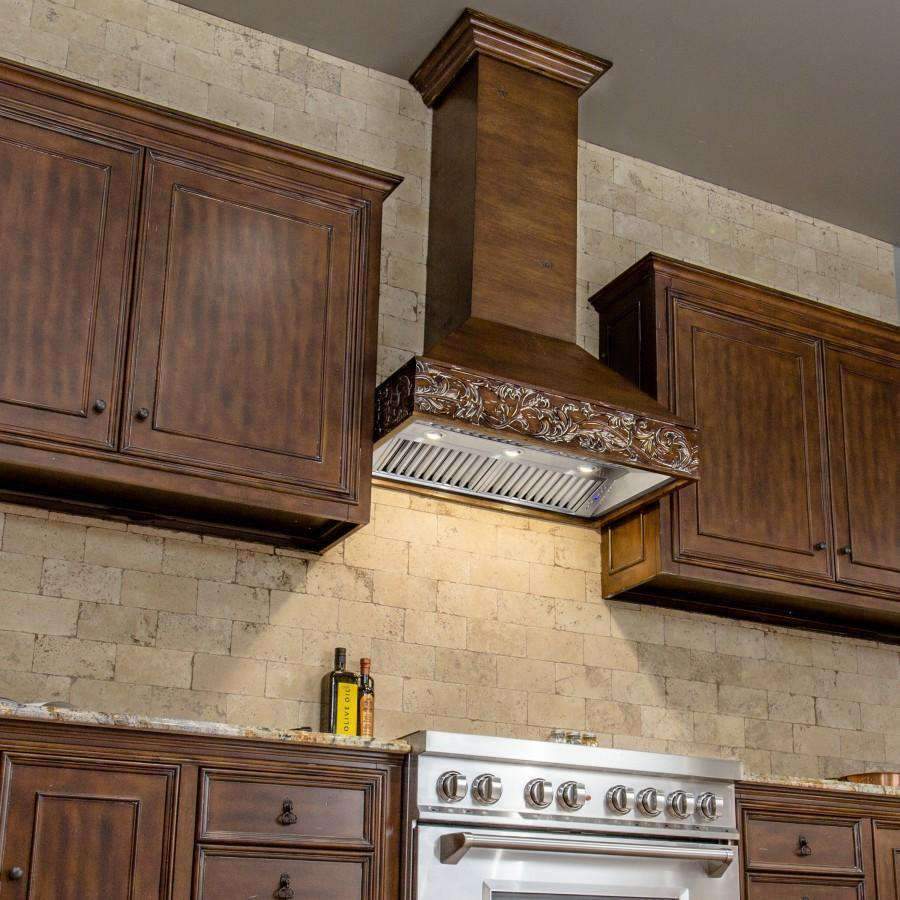 ZLINE 36-Inch Wooden Wall Range Hood with Crown Molding and 700 CFM Motor (373RR-36)