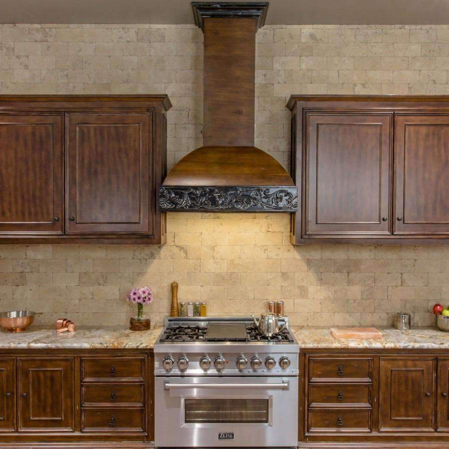 ZLINE 36-Inch Wooden Wall Range Hood with Crown Molding and 700 CFM Motor (393AR-36)