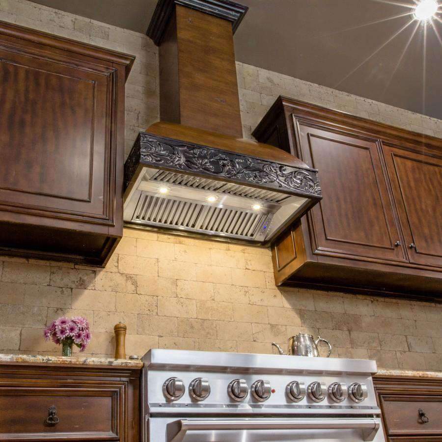 ZLINE 36-Inch Wooden Wall Range Hood with Crown Molding and 700 CFM Motor (393AR-36)