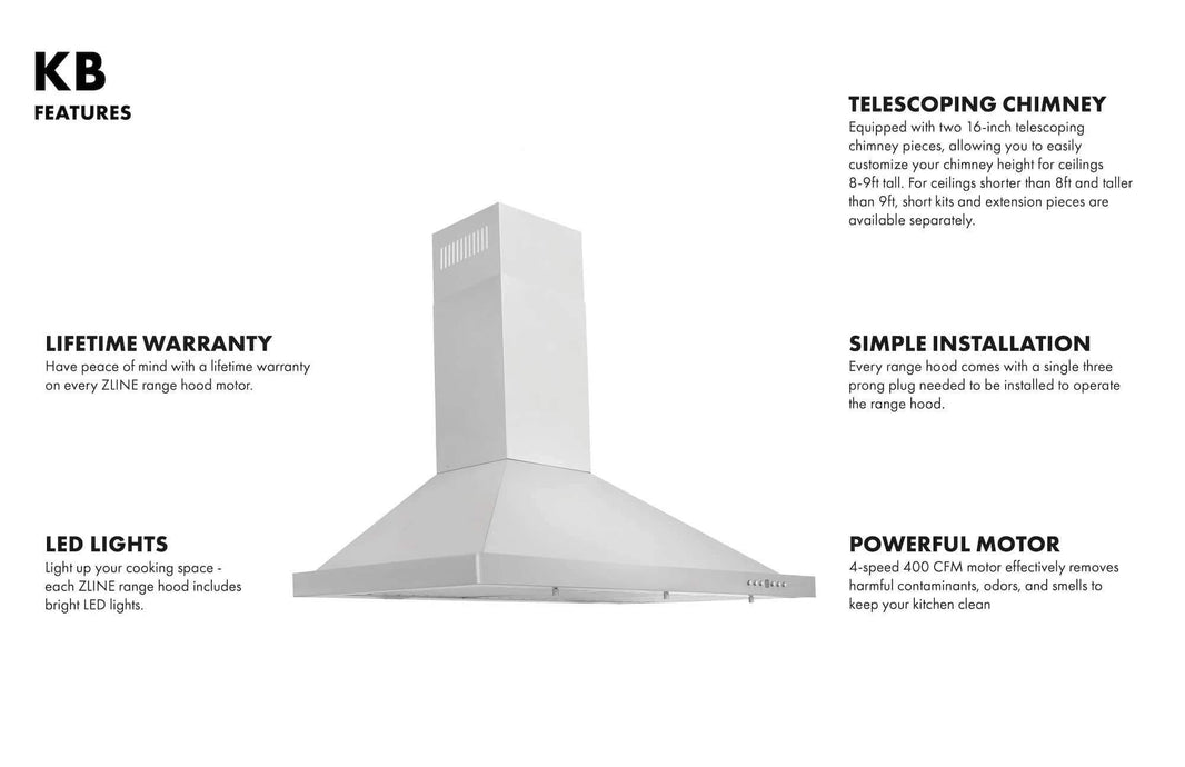 ZLINE 4-Piece Appliance Package - 48-inch Dual Fuel Range, Tall Tub Dishwasher, Microwave Drawer & Convertible Wall Mount Hood (4KP-RARH48-MWDWV)