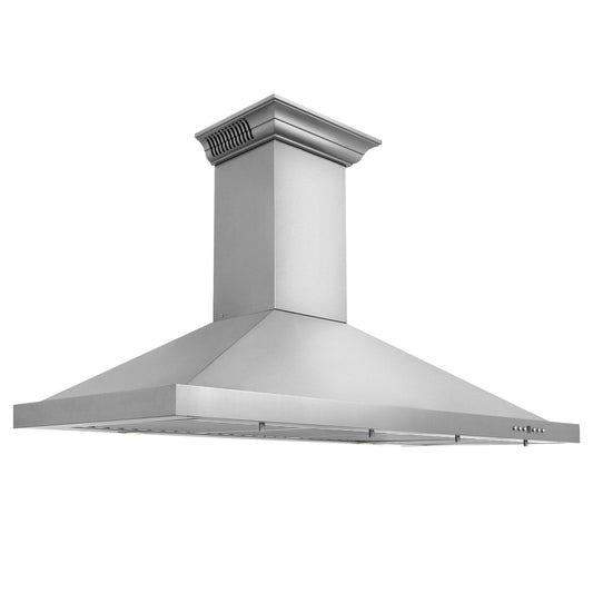 ZLINE 42-Inch Wall Mount Range Hood in Stainless Steel with Built-in CrownSound® Bluetooth Speakers (KBCRN-BT-42)