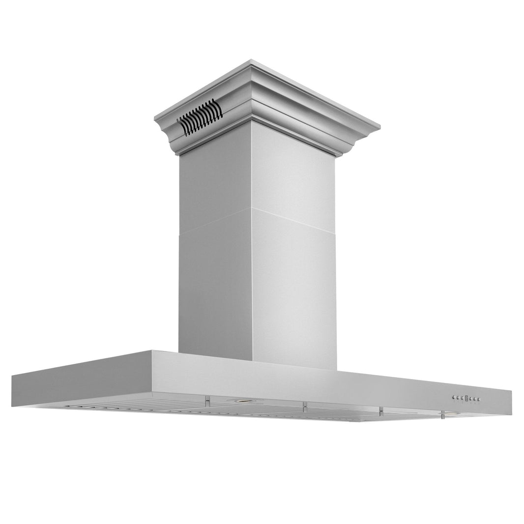 ZLINE 42-Inch Wall Mount Range Hood in Stainless Steel with Built-in CrownSound® Bluetooth Speakers (KECRN-BT-42)