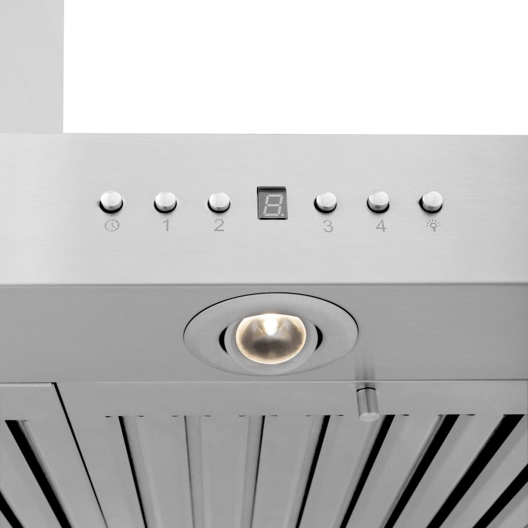 ZLINE 42-Inch Wall Mount Range Hood in Stainless Steel with Built-in CrownSound® Bluetooth Speakers (KECRN-BT-42)