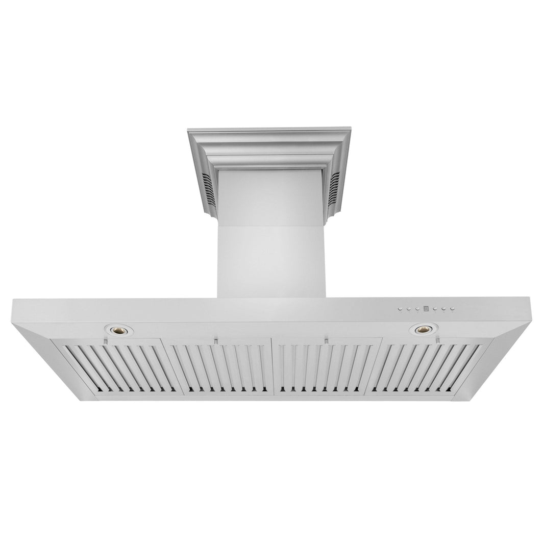 ZLINE 42-Inch Wall Mount Range Hood in Stainless Steel with Built-in CrownSound® Bluetooth Speakers (KECRN-BT-42)