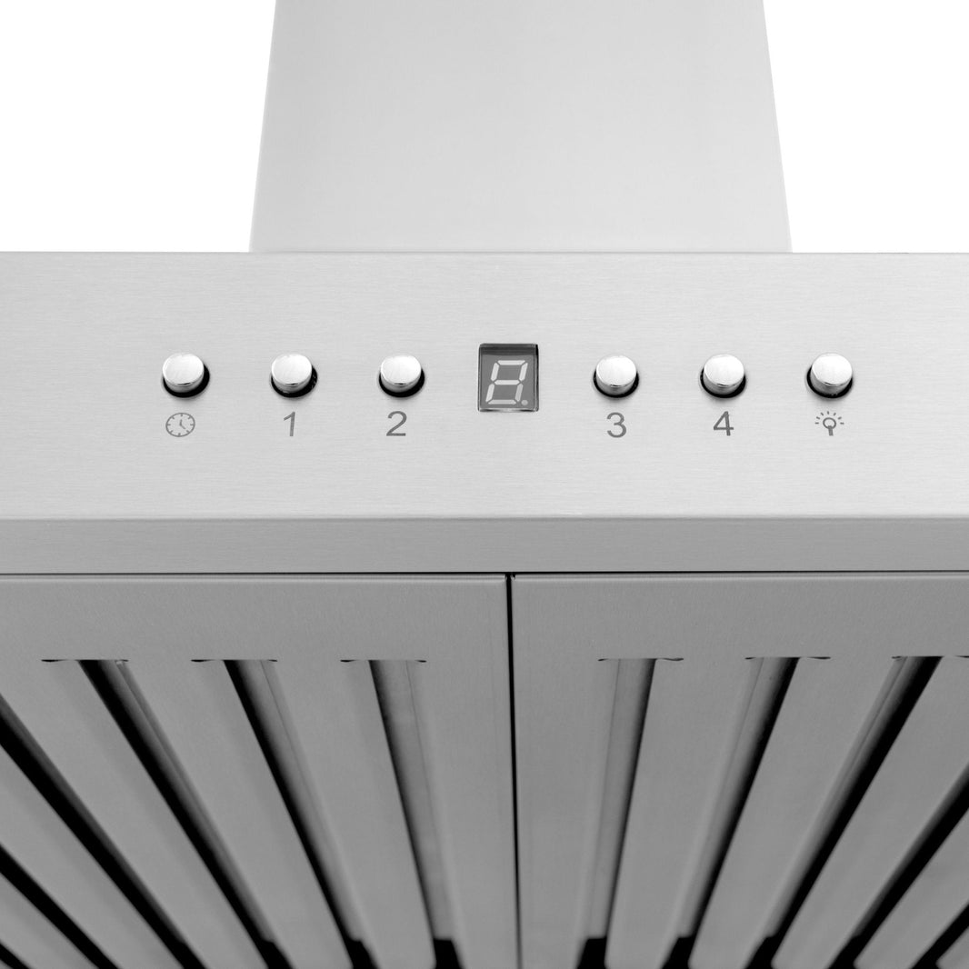 ZLINE 42-Inch Wall Mount Range Hood in Stainless Steel with Built-in CrownSound® Bluetooth Speakers (KL3CRN-BT-42)