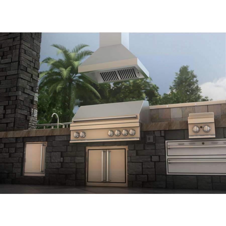 ZLINE 42-Inch Outdoor Island Range Hood with 500 CFM Motor (597i-304-42)