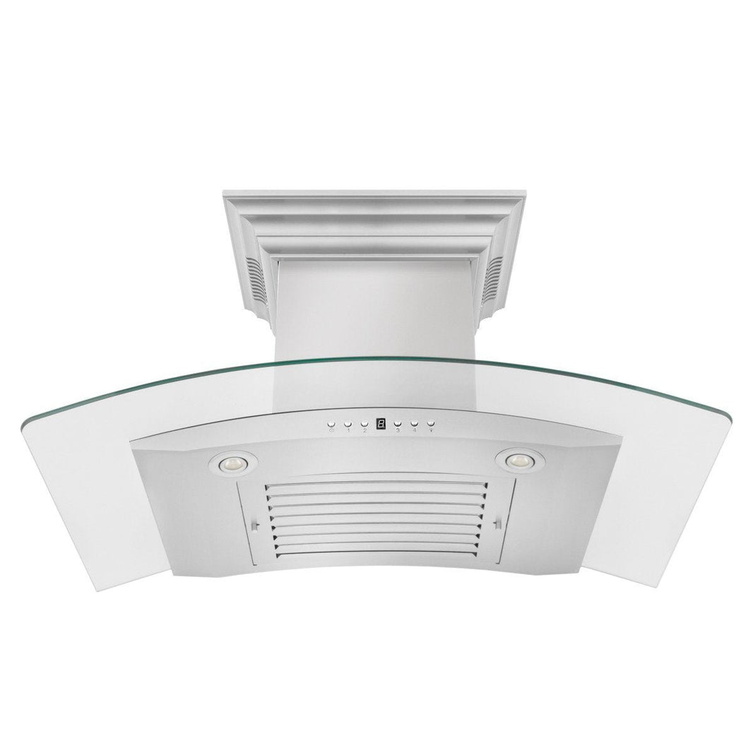 ZLINE 42-Inch Wall Mount Range Hood in Stainless Steel with Built-in CrownSound Bluetooth Speakers (KN4CRN-BT-42)