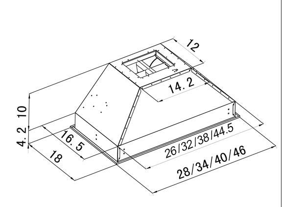 ZLINE 46-Inch Range Hood Insert in Stainless Steel - 18-Inch Depth (698-46)