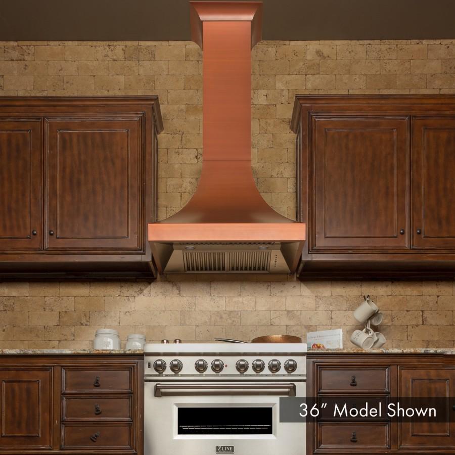 ZLINE 48-Inch Designer Series Copper Finish Wall Range Hood with 700 CFM Motor (8632C-48)