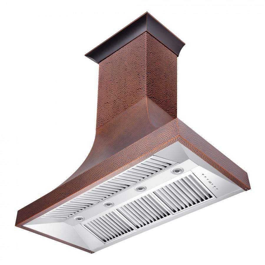 ZLINE 48-Inch Designer Series Hand-Hammered Copper Finish Wall Range Hood with 700 CFM Motor (8632H-48)