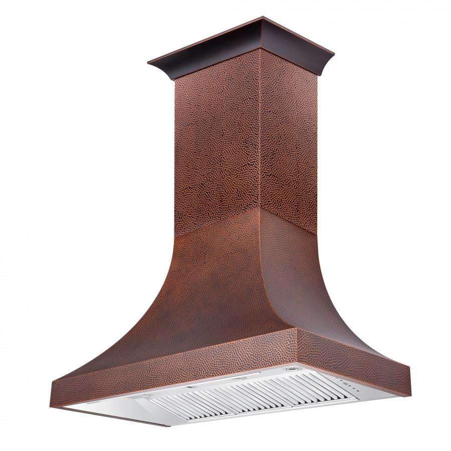 ZLINE 48-Inch Designer Series Hand-Hammered Copper Finish Wall Range Hood with 700 CFM Motor (8632H-48)