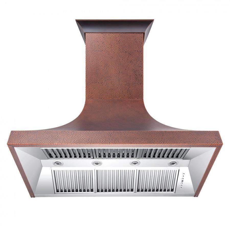 ZLINE 48-Inch Designer Series Hand-Hammered Copper Finish Wall Range Hood with 700 CFM Motor (8632H-48)